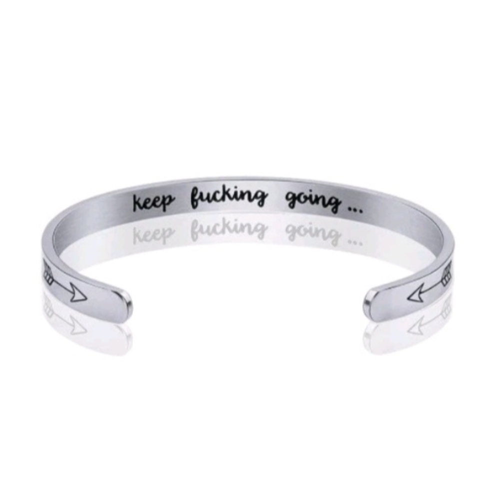 Bracelets, inspirations, with engraving in English, hypoallergenic.